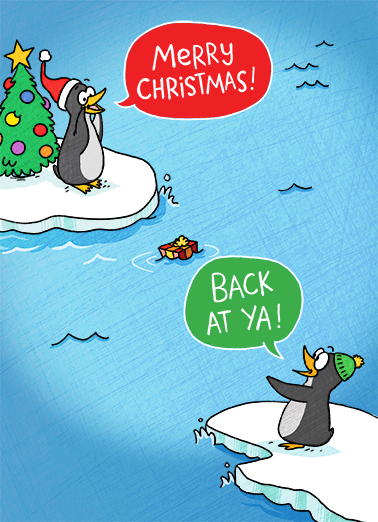 Celebrate Together Penguins Christmas Ecard Cover