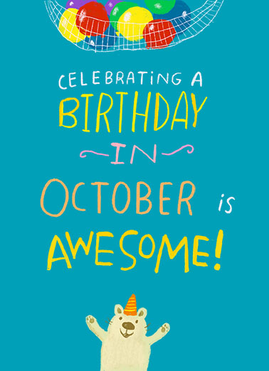 Celebrating in August October Birthday Ecard Cover