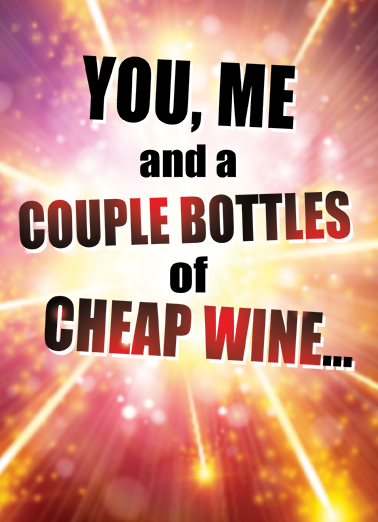 Cheap Wine Anniversary Card Cover