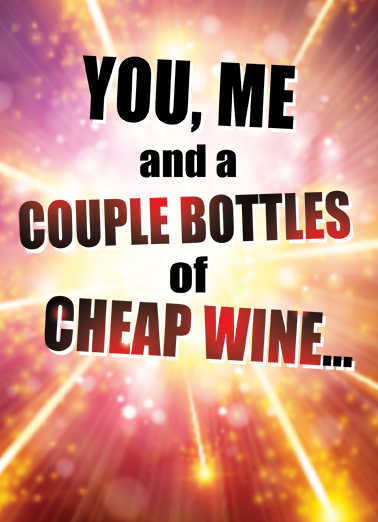 Cheap Wine Anniversary Card Cover