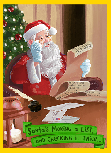 Checking it Twice Christmas Card Cover