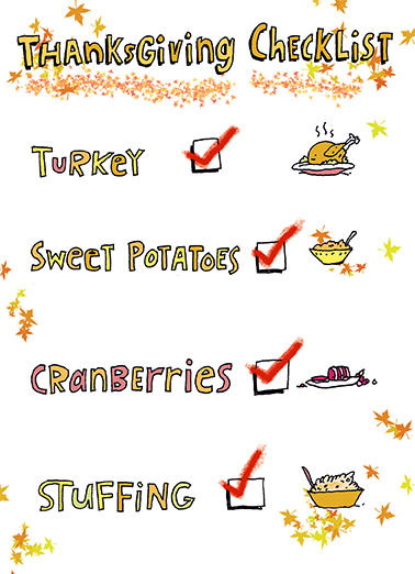 Checklist thkg Thanksgiving Card Cover