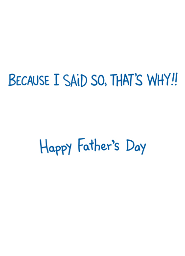 Child Yelling Father's Day Ecard Inside