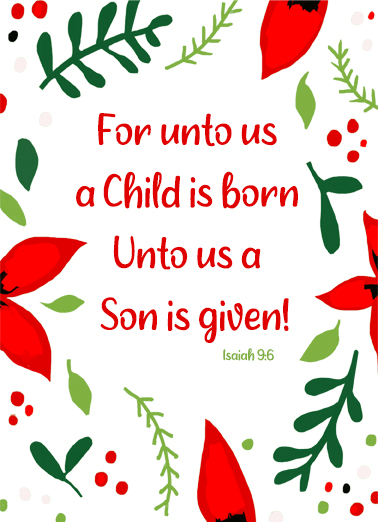 Child is Born Christmas Card Cover