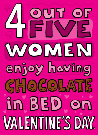 Chocolate In Bed Galentine's Day Ecard Cover