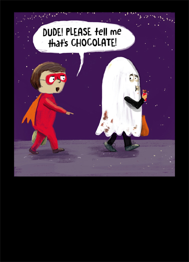 Chocolate on Sheet Halloween Card Cover