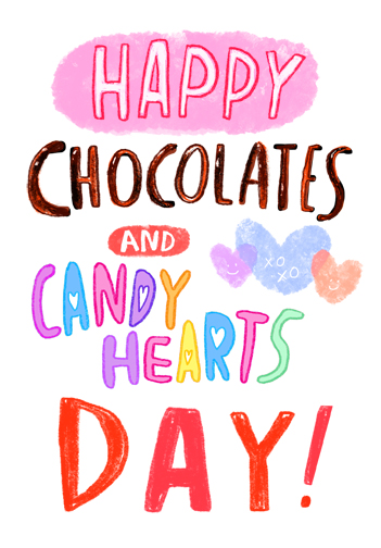 Chocolates and Candy Hearts Chocolate Ecard Cover