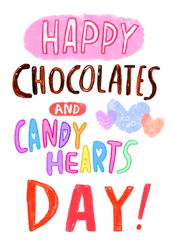 Chocolates and Candy Hearts Valentine's Day Ecard Cover