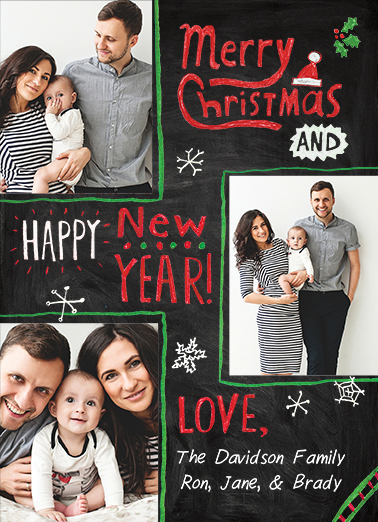Christmas Chalk Board Christmas Card Cover