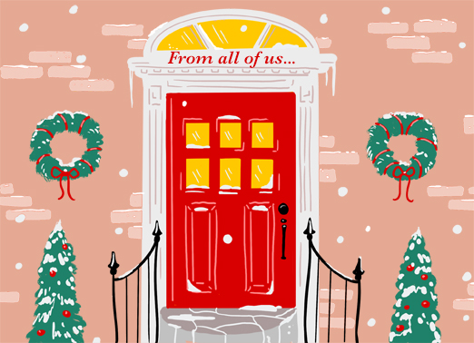 Christmas Door  Ecard Cover