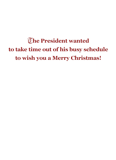 Christmas President Golfing  Ecard Inside