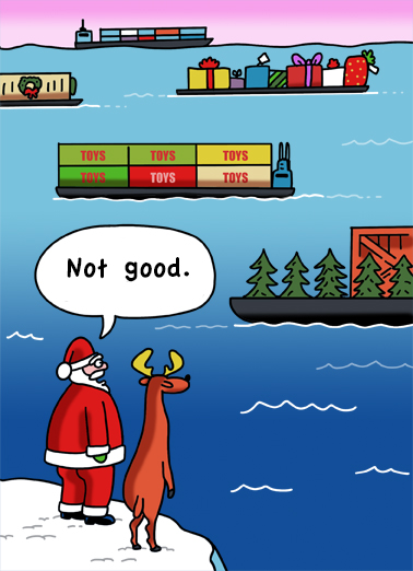 Christmas Ships - Funny Christmas Card to personalize and send.