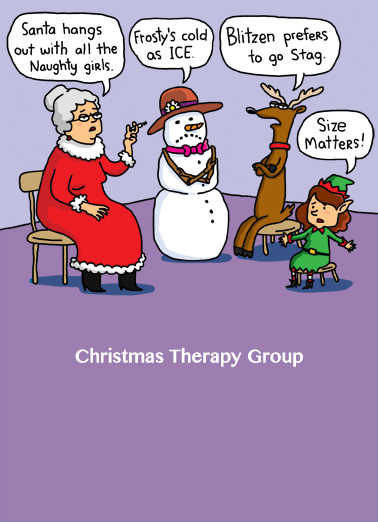 Christmas Therapy Illustration Ecard Cover