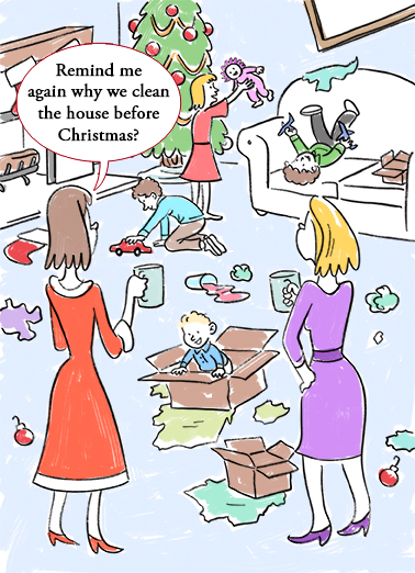 Clean House Christmas Card Cover