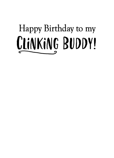 Clinking Buddies Wine Ecard Inside