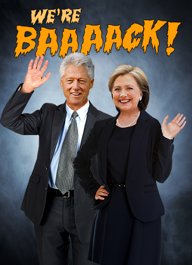 Clintons Are Back Halloween Card Cover