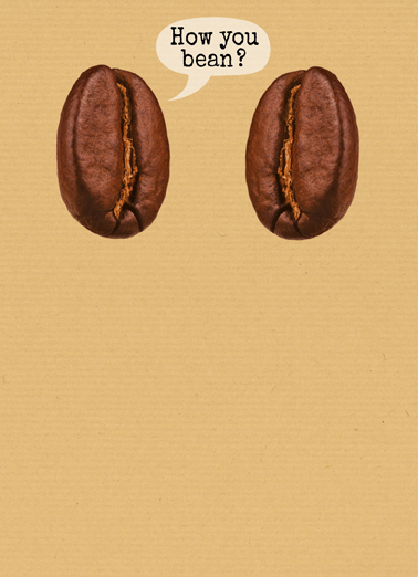 Coffee Beans Say Hi Card Inside