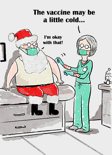 Cold Vaccine Santa Card Cover