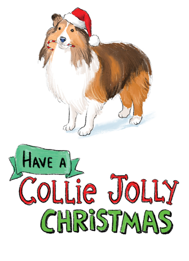 Collie Jolly Christmas Ecard Cover