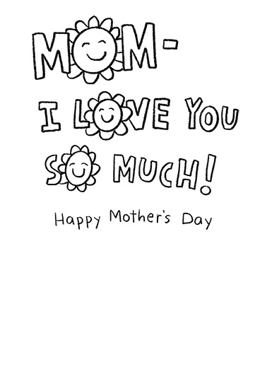 Color the Bear Mother's Day Card Inside