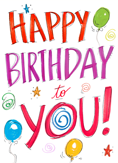 Colorful Birthday Wishes Lettering Card Cover