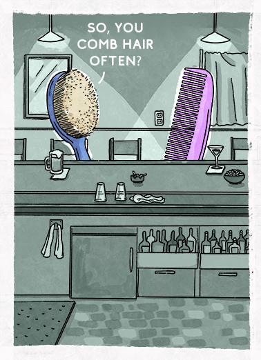 Comb Hair Often Birthday Card Cover