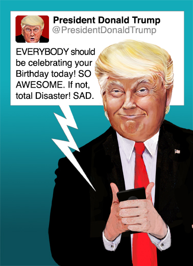 Commander in Tweet President Donald Trump Ecard Cover