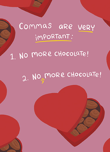 Commas VAL Valentine's Day Card Cover