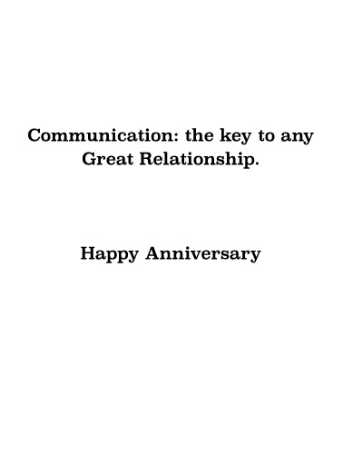 Communication Key Anniversary Ecard Inside