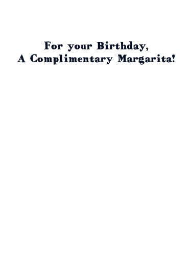 Complimentary Margarita Margaritas Card Inside