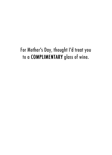 Complimentary Wine Mother's Day Card Inside
