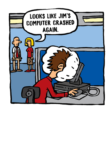 Computer Crash BIZ Business Follow Ups Ecard Cover