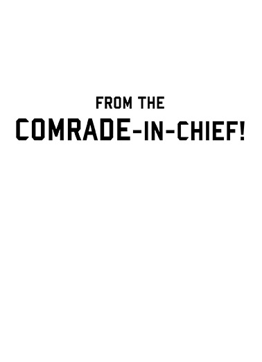 Comrade Commander President Donald Trump Card Inside