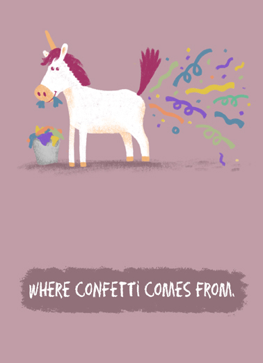Confetti Unicorn Birthday Ecard Cover