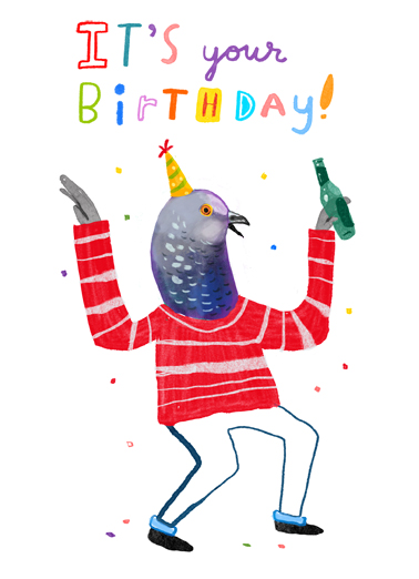 Coo Pigeon Birthday Card Cover