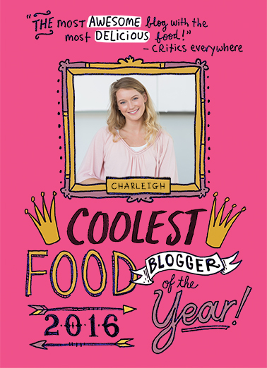 Coolest Food Blogger 5x7 greeting Card Cover