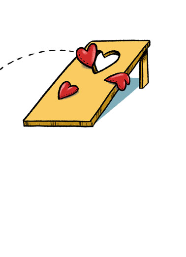 CornHole Val Valentine's Day Card Cover