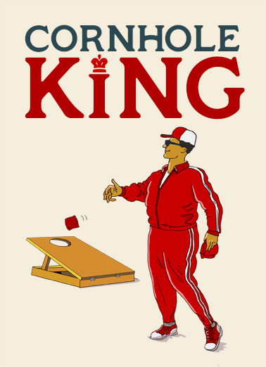 Cornhole King Father's Day Card Cover