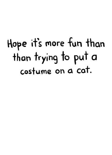 Costume Cat 5x7 greeting Card Inside