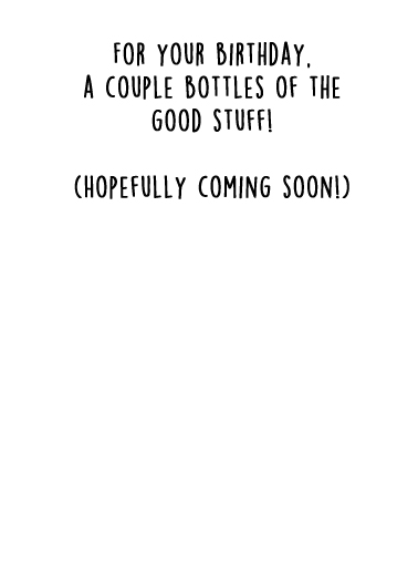 Couple Bottles Vaccine Quarantine Card Inside
