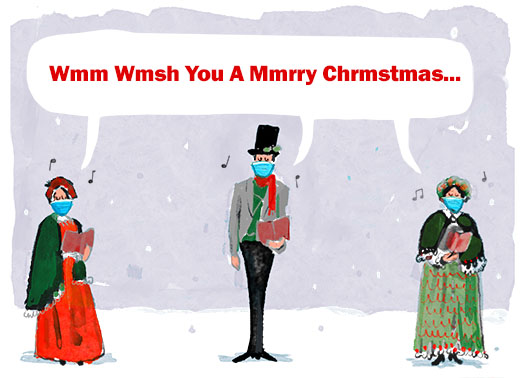 Covered Carolers Quarantine Ecard Cover