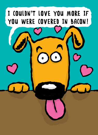 Covered in Bacon Dad Illustration Ecard Cover