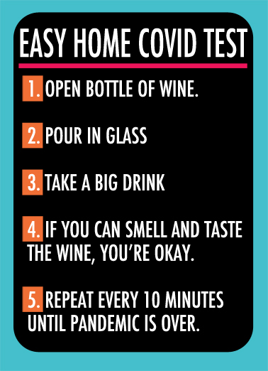 Covid Test Drinking Ecard Cover