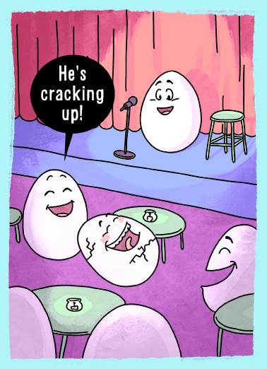 Cracking Up Illustration Ecard Cover