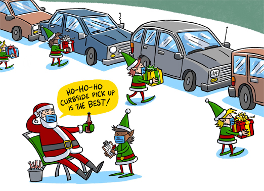 Curbside Santa Coronavirus Ecard Cover