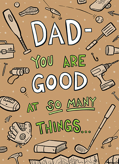 Dad Good at Things Father's Day Card Cover