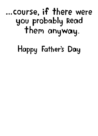 Dad Instructions Father's Day Ecard Inside