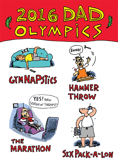 Dad Olympics 5x7 greeting Card Cover