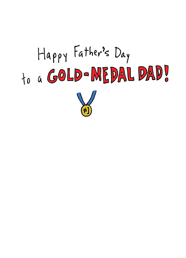 Dad Olympics 5x7 greeting Card Inside