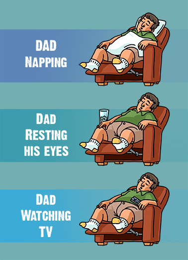 Dad Resting Humorous Card Cover
